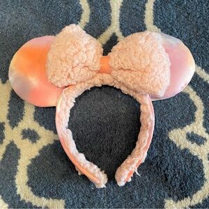 Pastel Tie Dye Sherpa Minnie Ears Headband